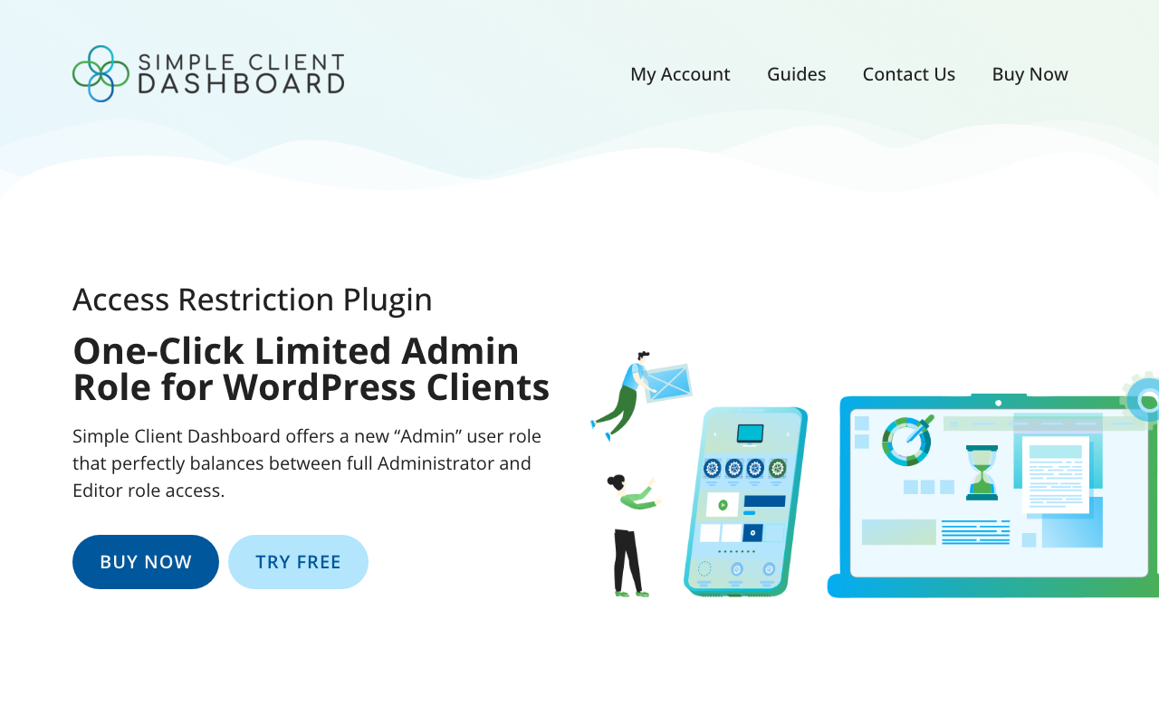 Simple Client Dashboard screenshot
